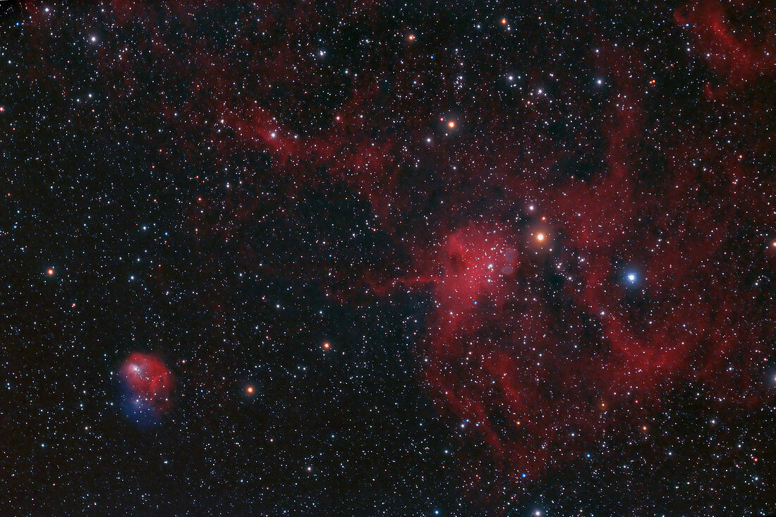 NGC 1931 and IC 417, the Spider and the Fly
