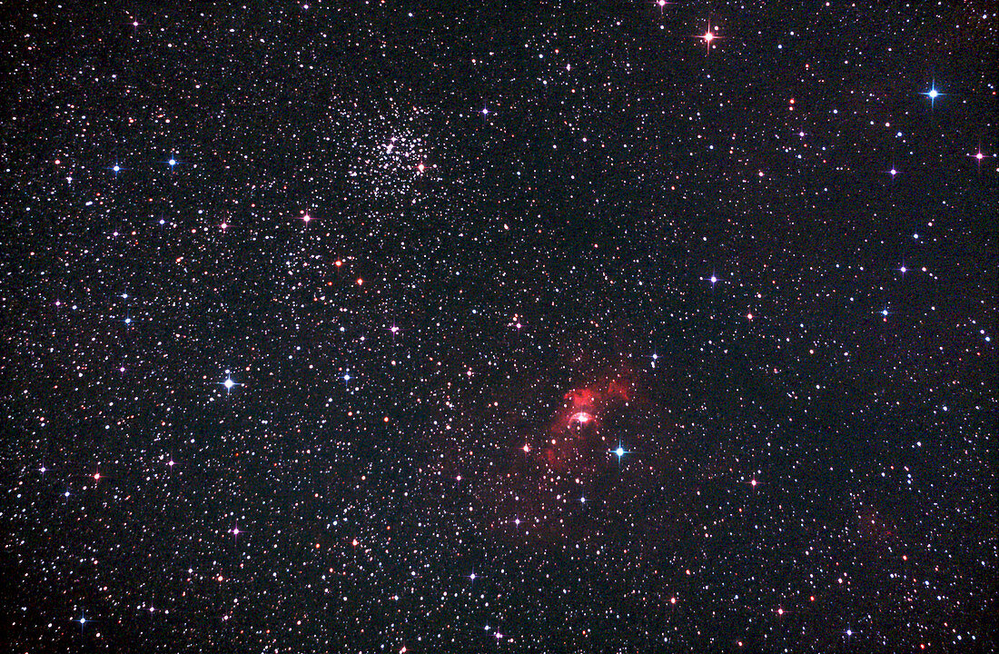 Open Star Cluster M52 and Bubble Nebula Complex