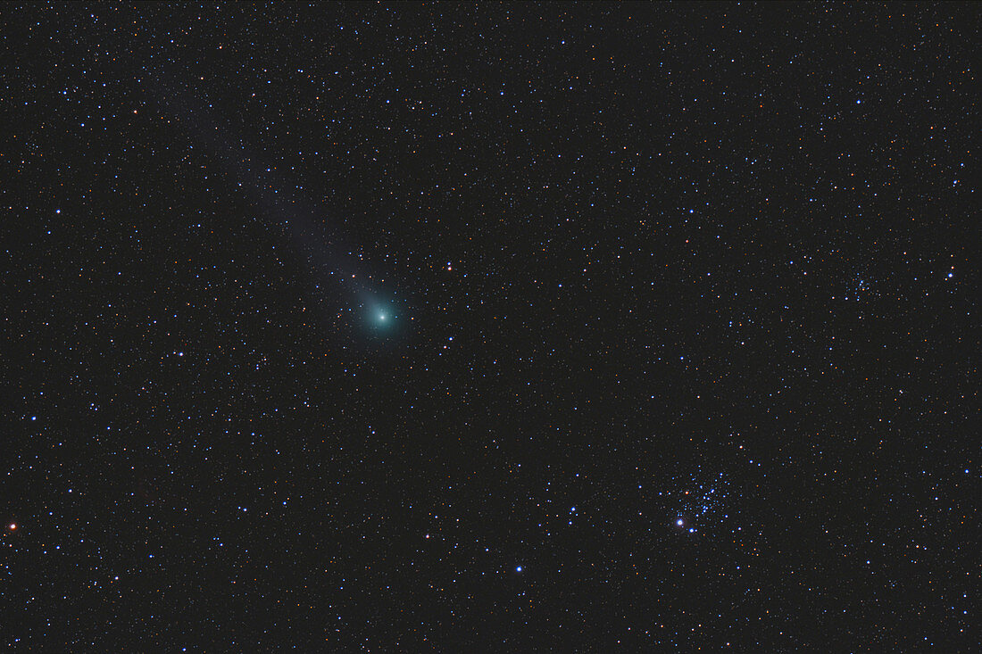 Comet C 2014 Q2 Lovejoy and NGC 457