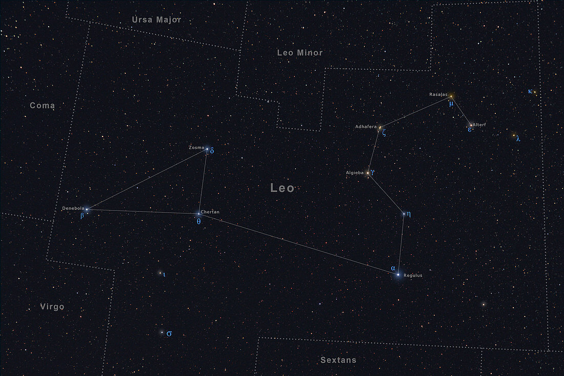 Leo, Constellation, Labeled