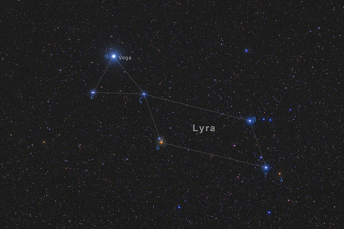 Lyra, Constellation, Labeled