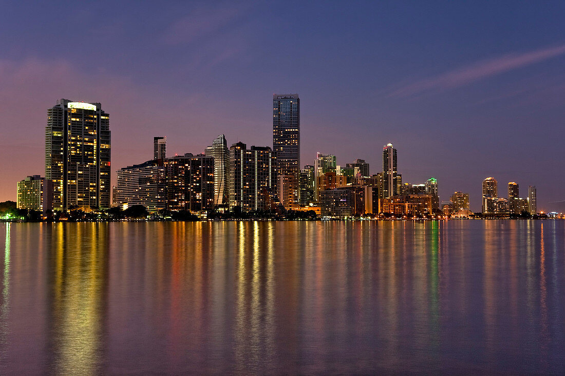 Miami Skyline at twilight, USA