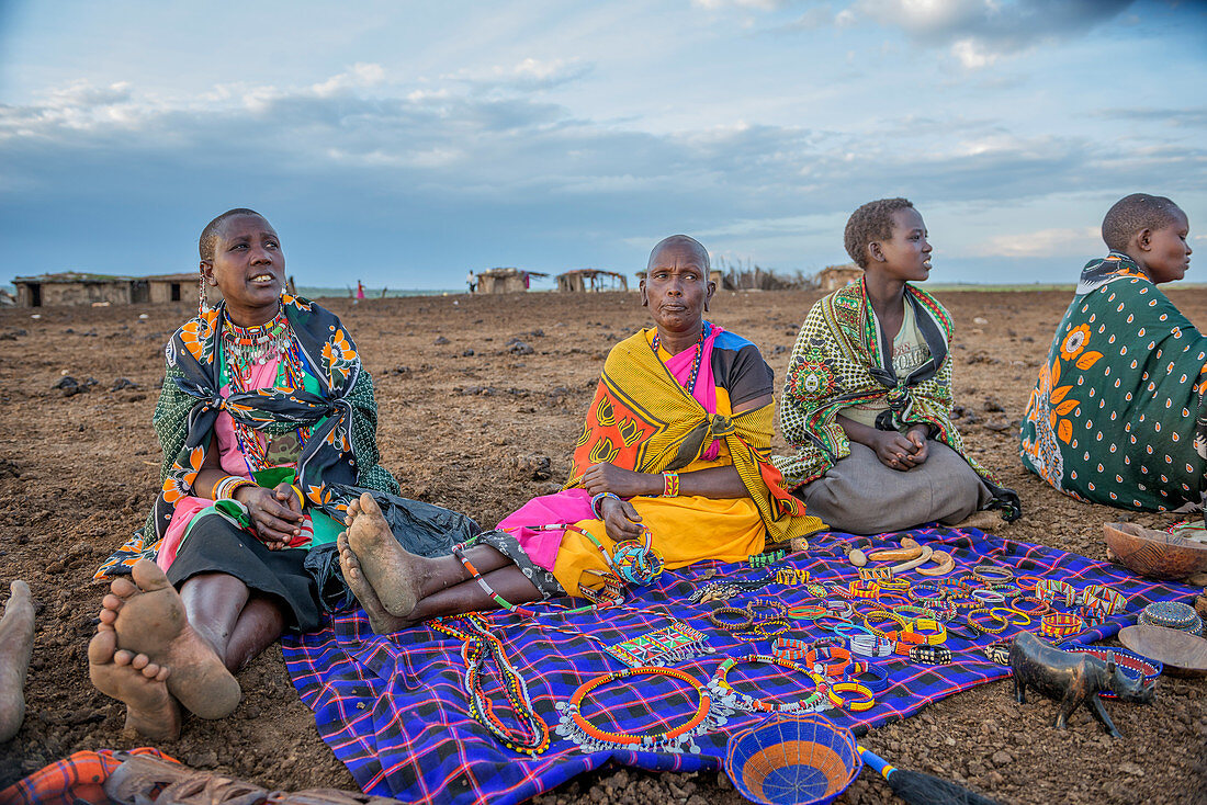 Maasai Women Selling Goods, Maasai Mara, Kenya