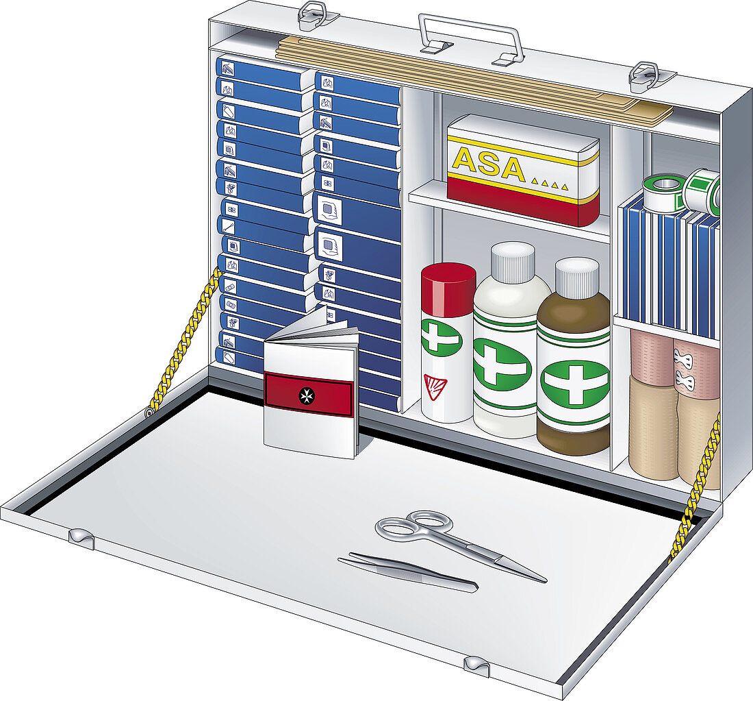 First aid kit, illustration