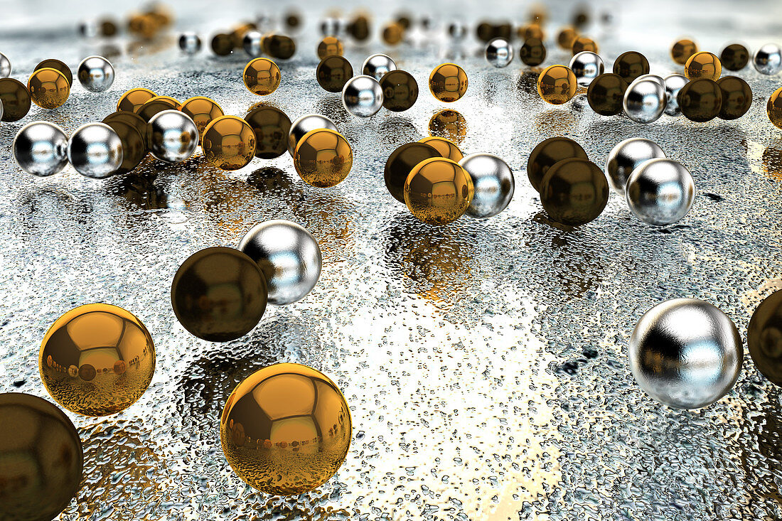 Silver and Gold Nanoparticles, illustration