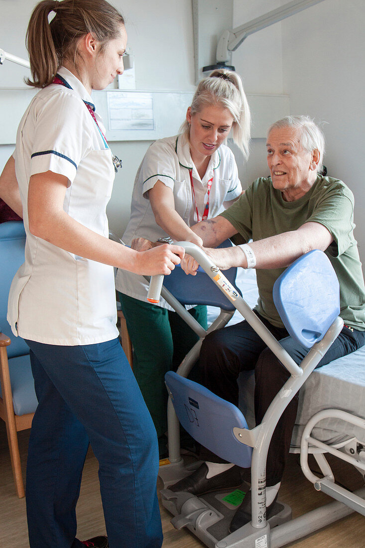 Occupational therapists with patient