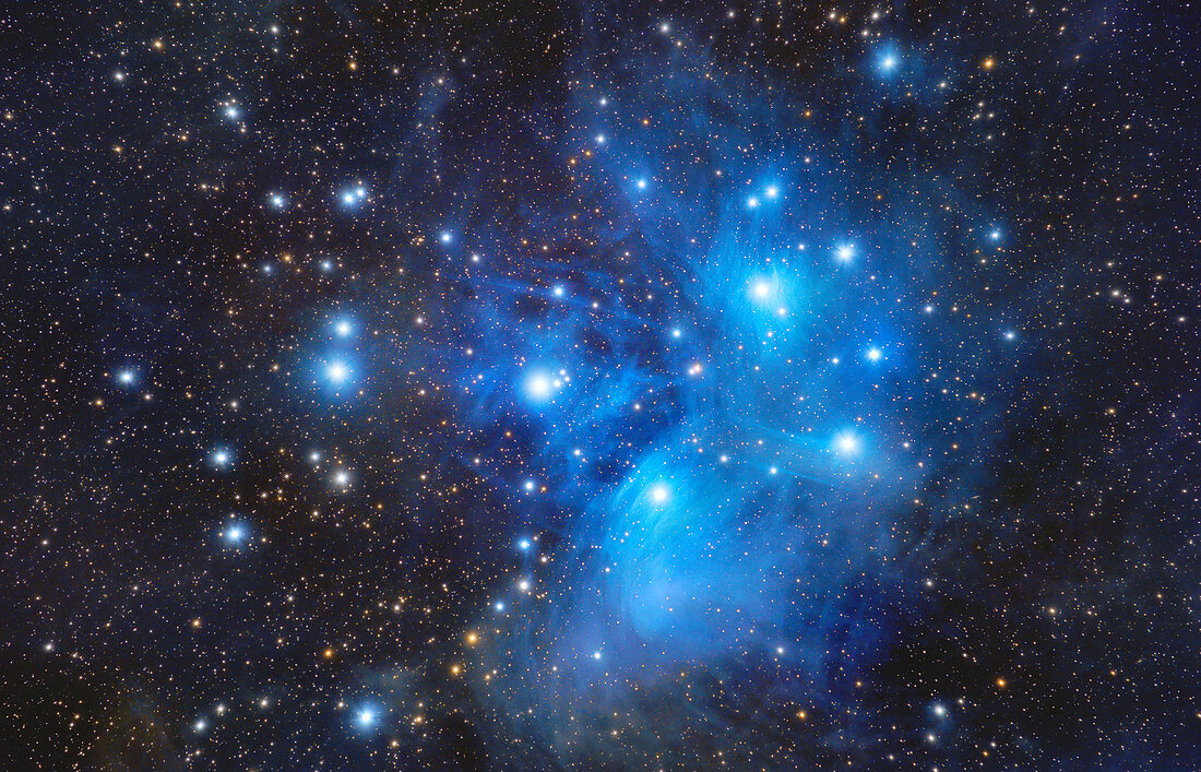 Pleiades star cluster (M45), optical image