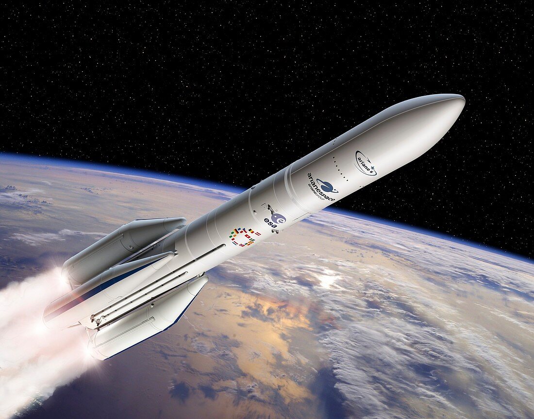 Ariane 6 rocket launch, illustration