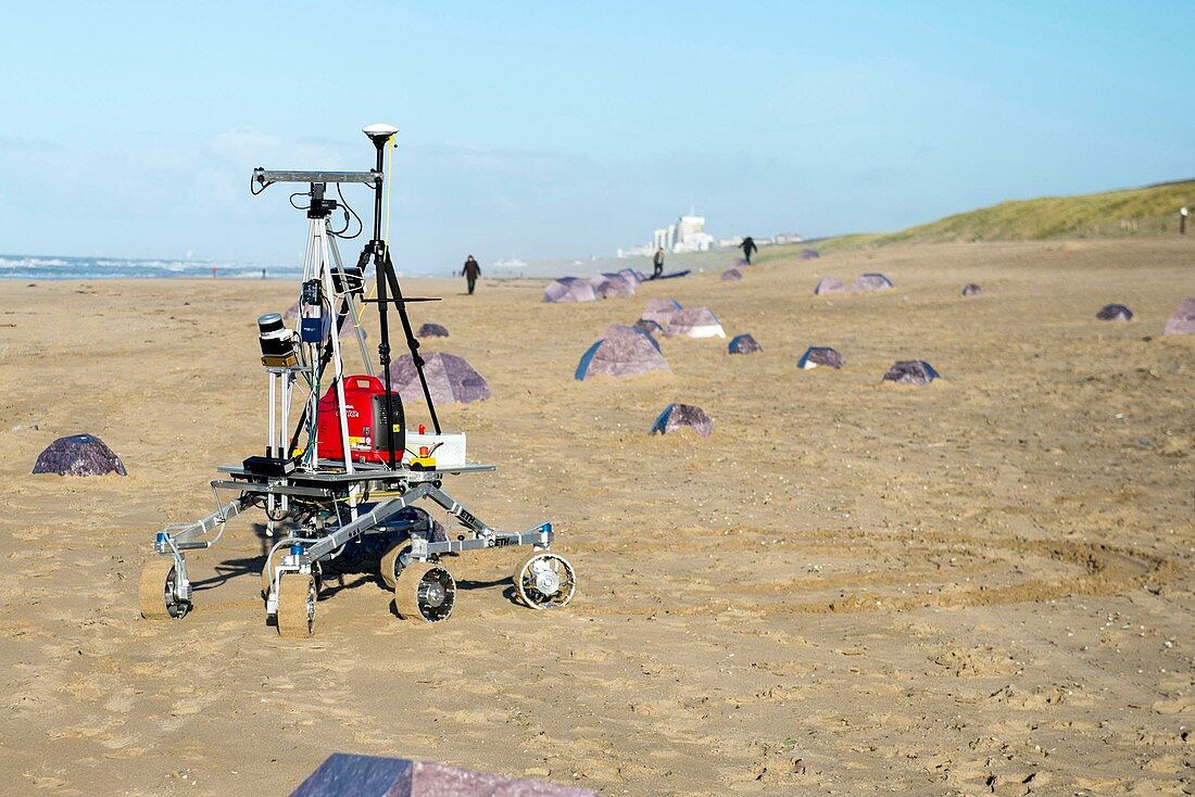 Martian rover tests on sandy beach