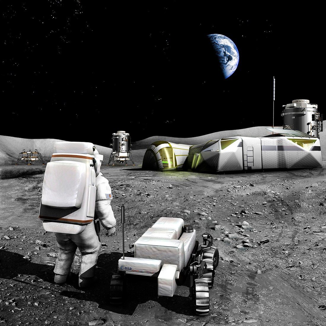 Moon base, illustration