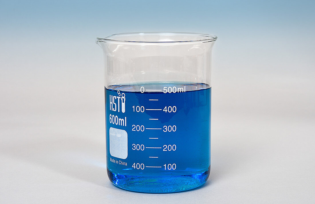 Laboratory Beaker with Blue Liquid