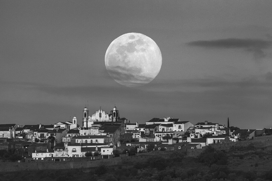 Full Moon over Portuguese village