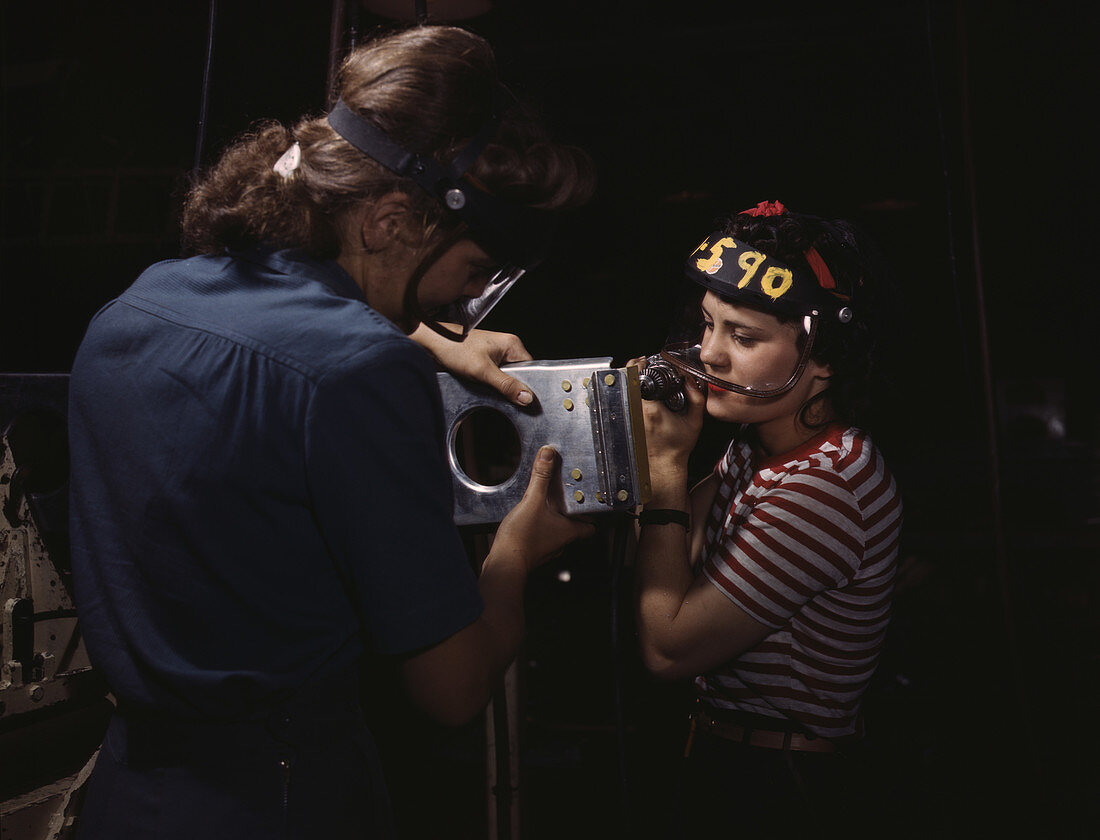 WWII, Female Workers, P-51 Fighter Plane, 1942