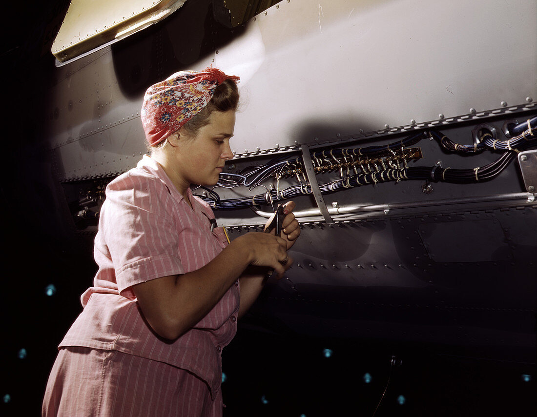 WWII, Female Worker, Airplane Factory, 1942