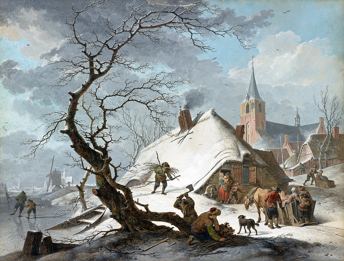 Winter Scene, Little Ice Age, 1787