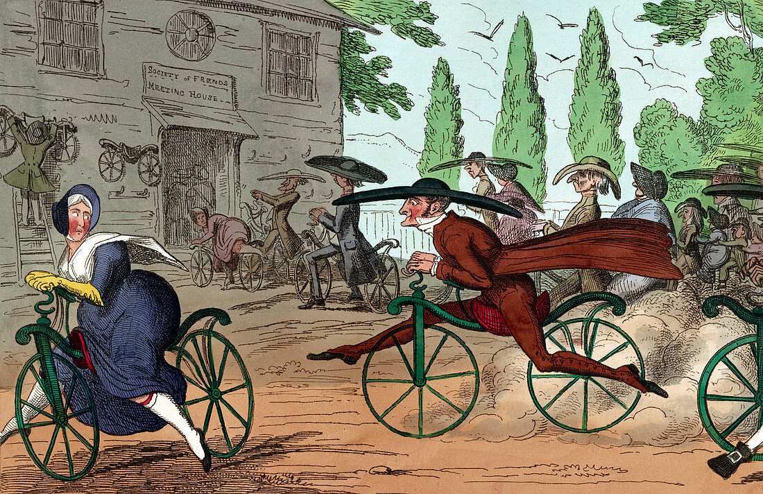 Quakers Riding Dandy Horses, 1819
