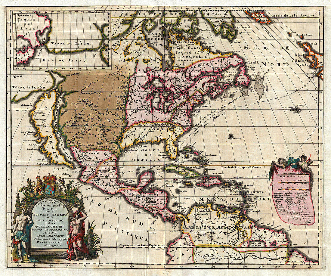 Hennepin's Map of North America, 1698