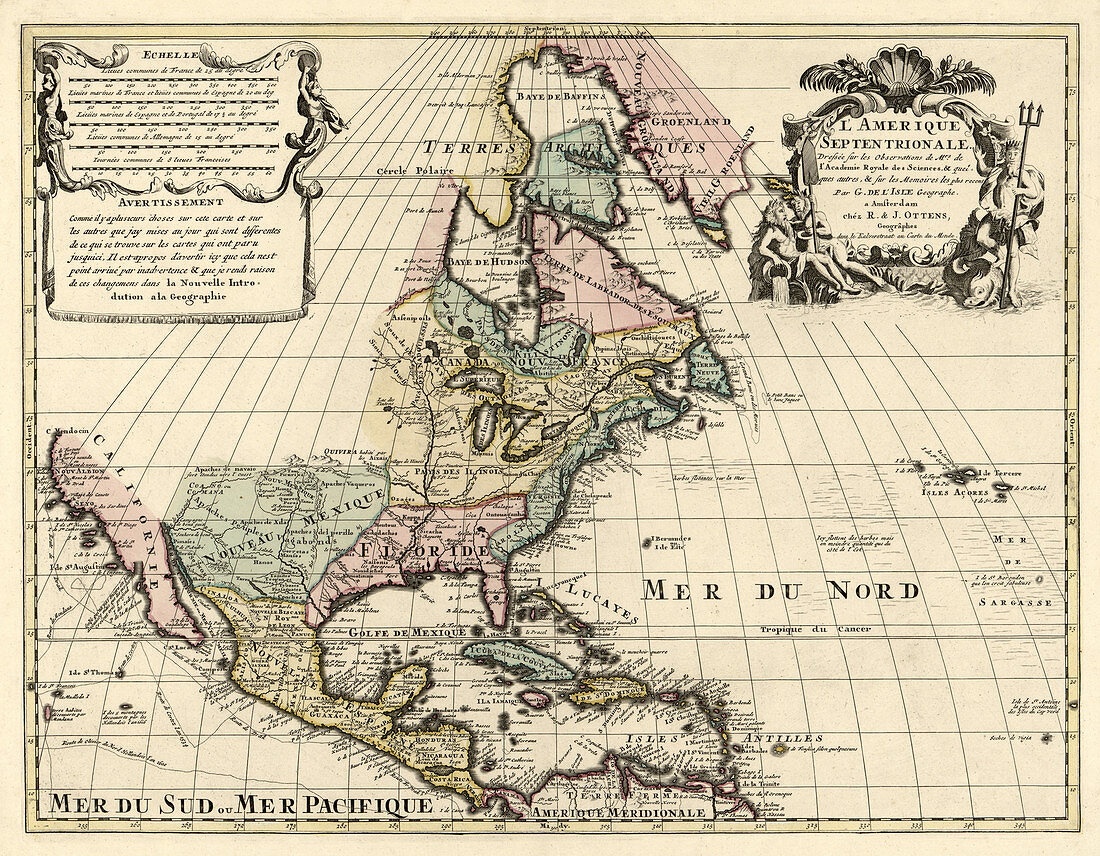 Guillaume Delisle, North America Map, 1760s
