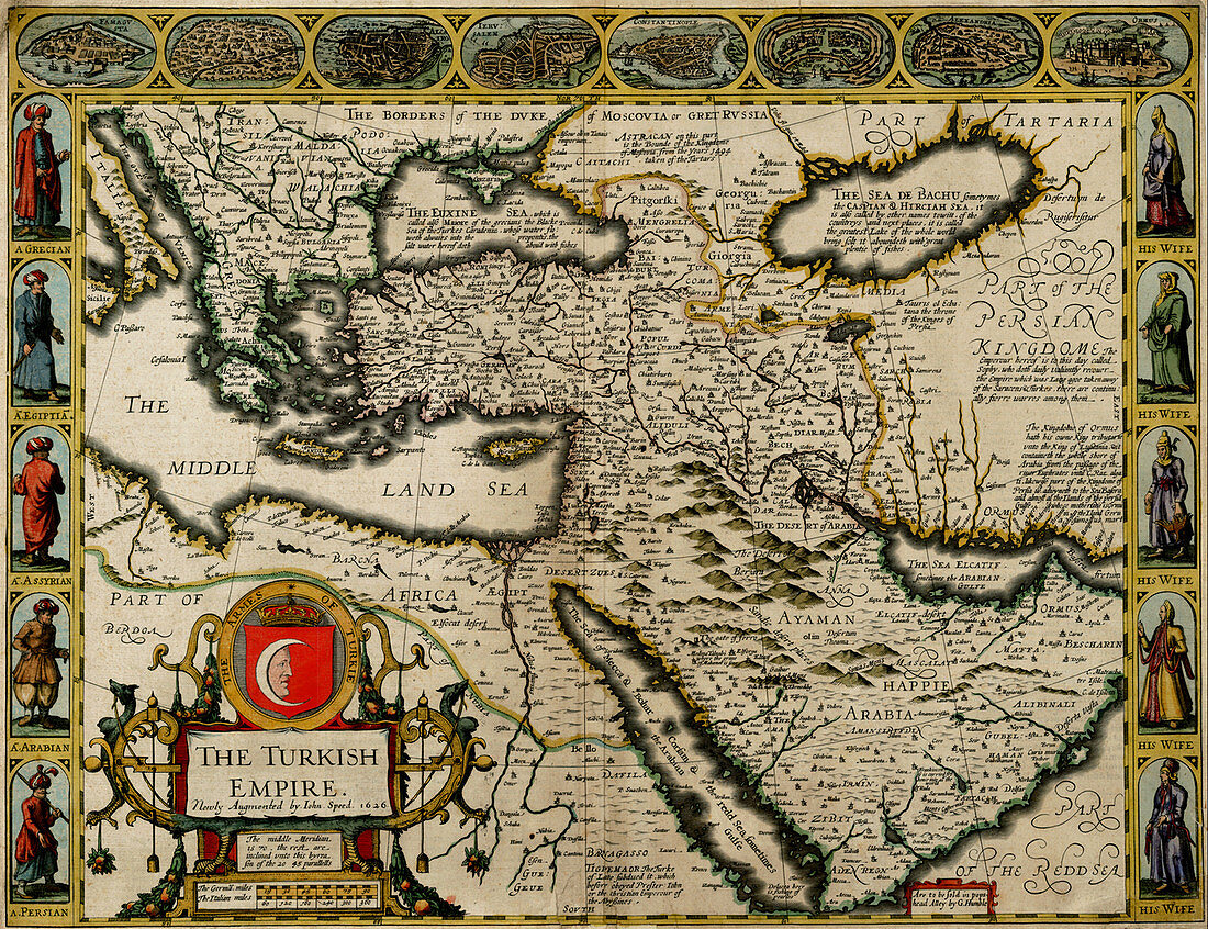 John Speed, Turkish Empire Map, 1626