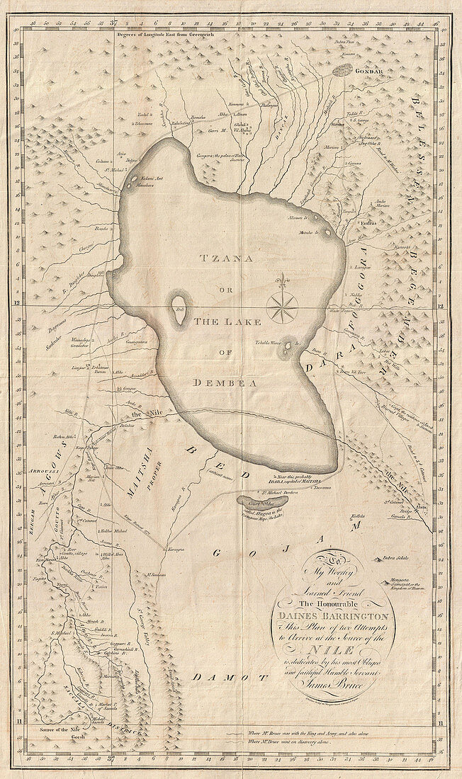 James Bruce, Sources of the Nile Map, 1790