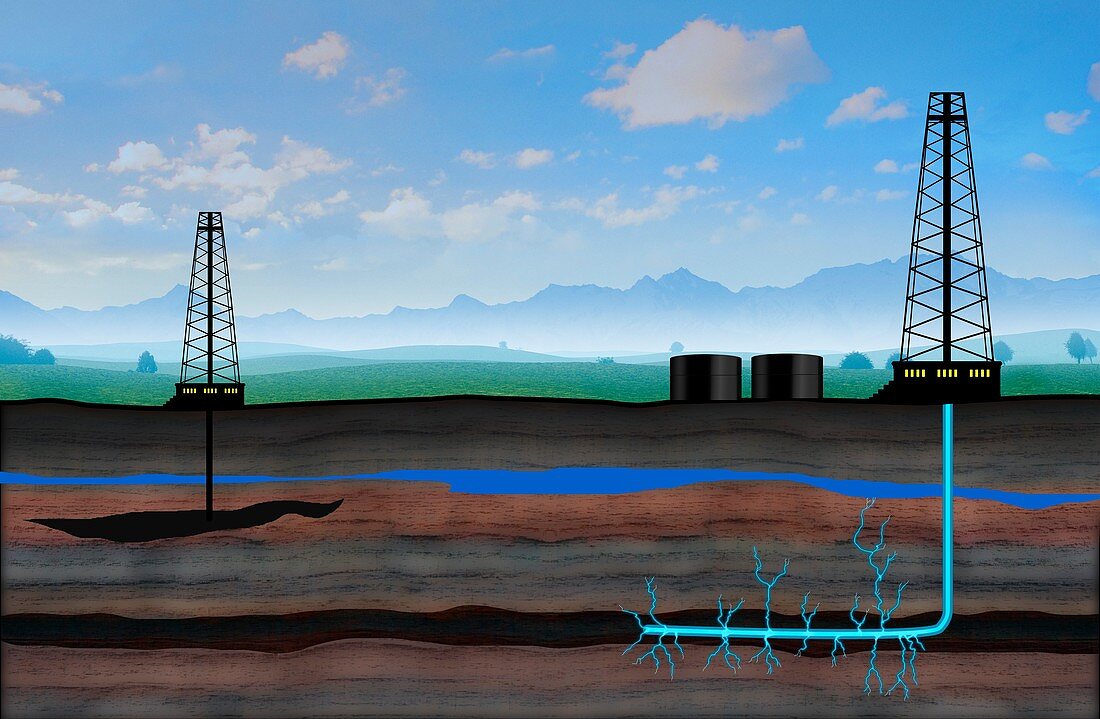 Artwork Depicting Fracking