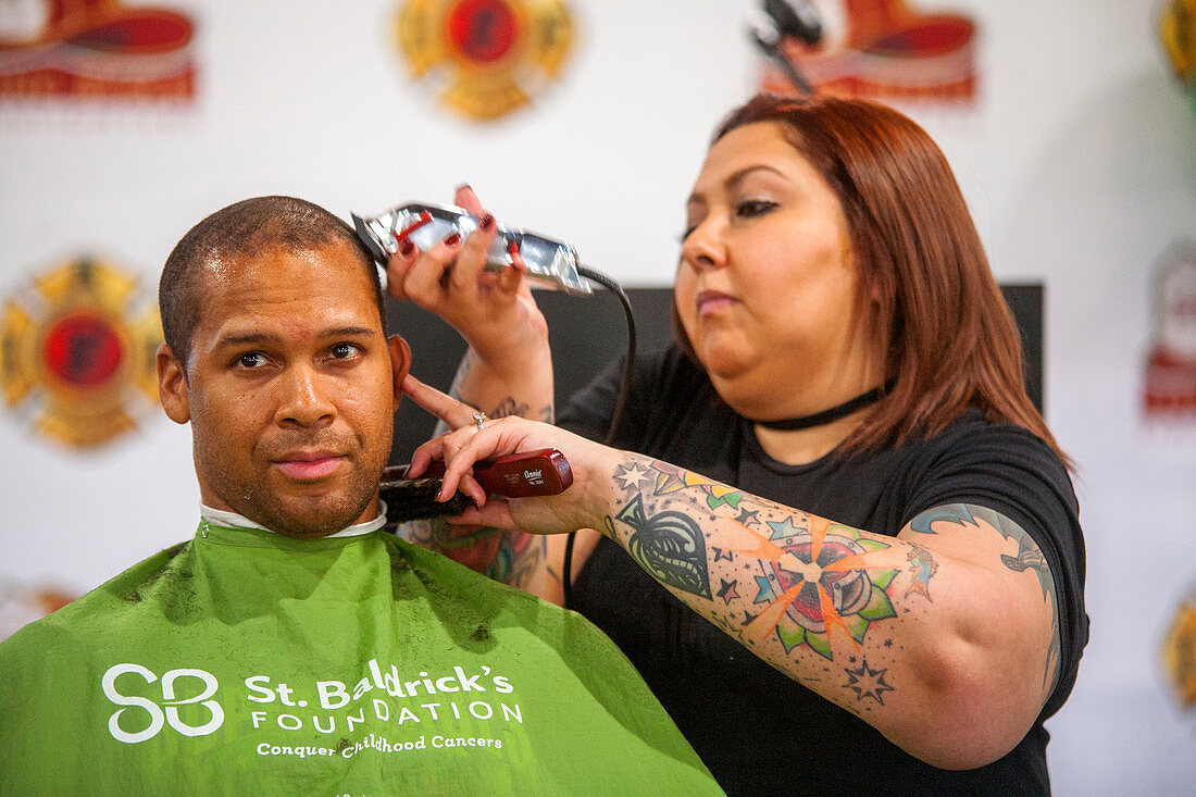 Man had head shaved by barber in support of Cancer patients
