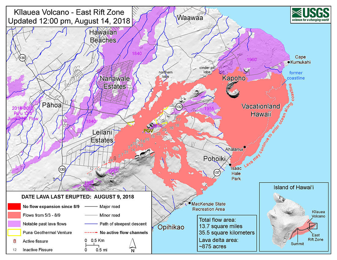 Kilauea Eruption, August 2018