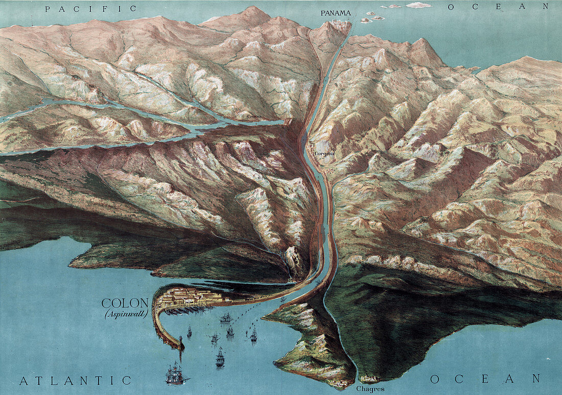 Panama Canal, Relief, 1881