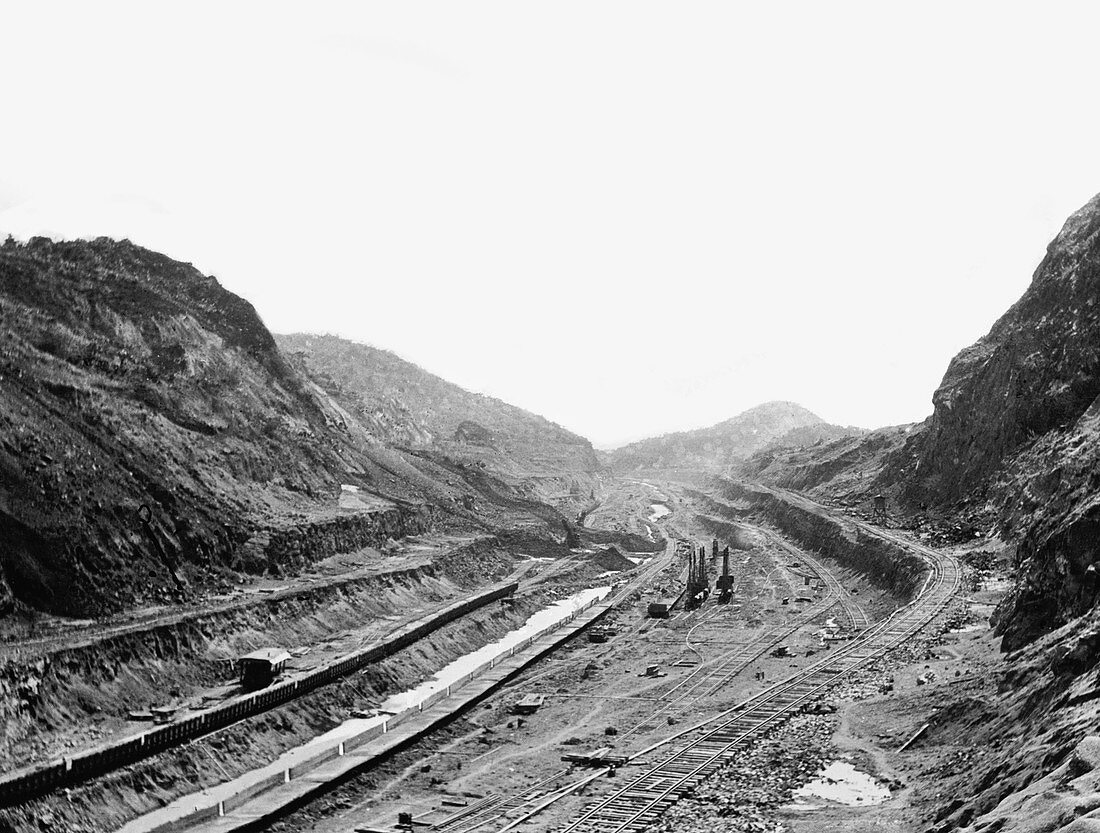 Culebra Cut, Deepest Section of Panama Canal, c. 1905