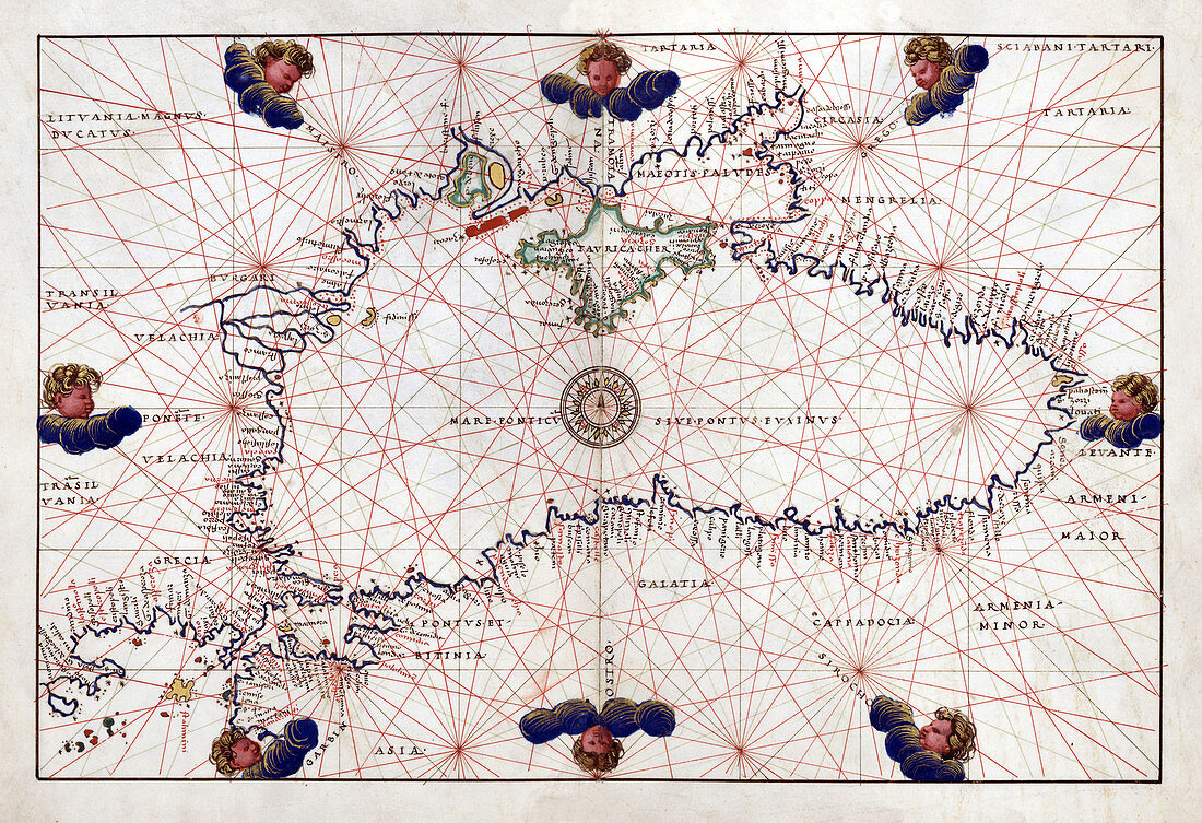 Battista Agnese, Portolan Atlas, Black Sea, 1544