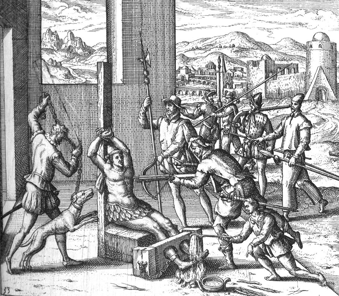 Spanish Persecution in the West Indies, Torture, 16th C