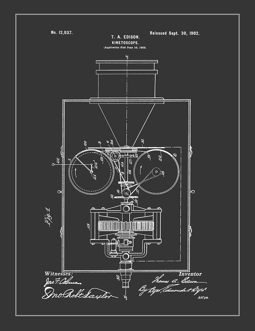 Thomas Edison, Kinetoscope Patent, 1902