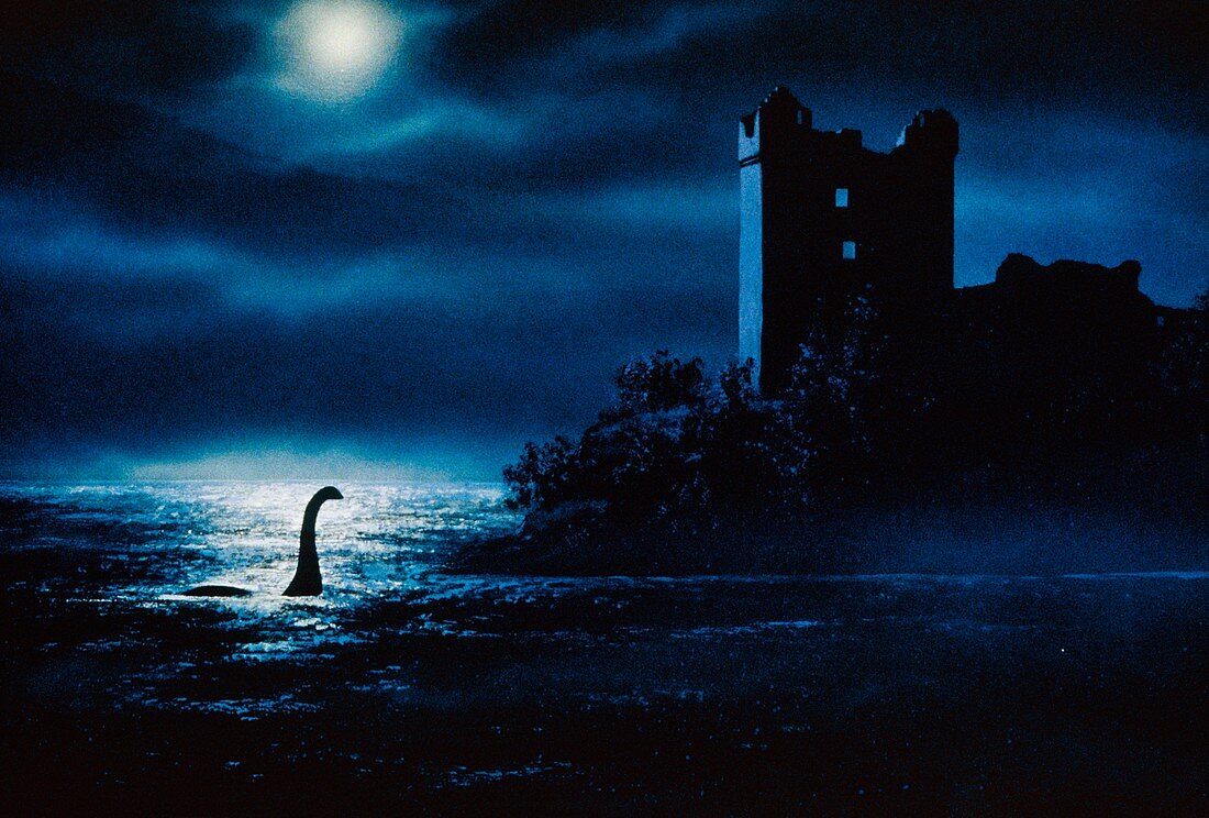 Loch Ness Monster at Night