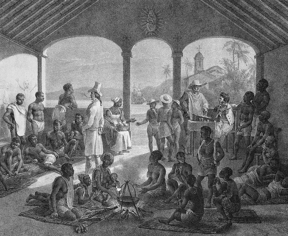 Rio de Janiero, Slave Market Auction, 1830