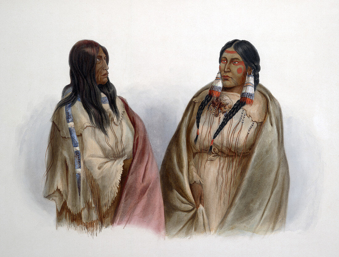 Native American Snake and Cree Women, 1830s