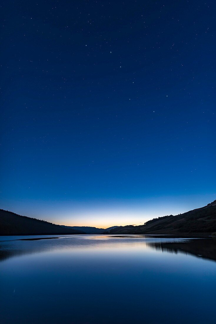 The Big Dipper in Deep Twilight over Reesor Lake, Canada