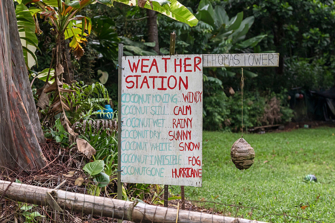 Homemade 'weather station', Hawaii, USA