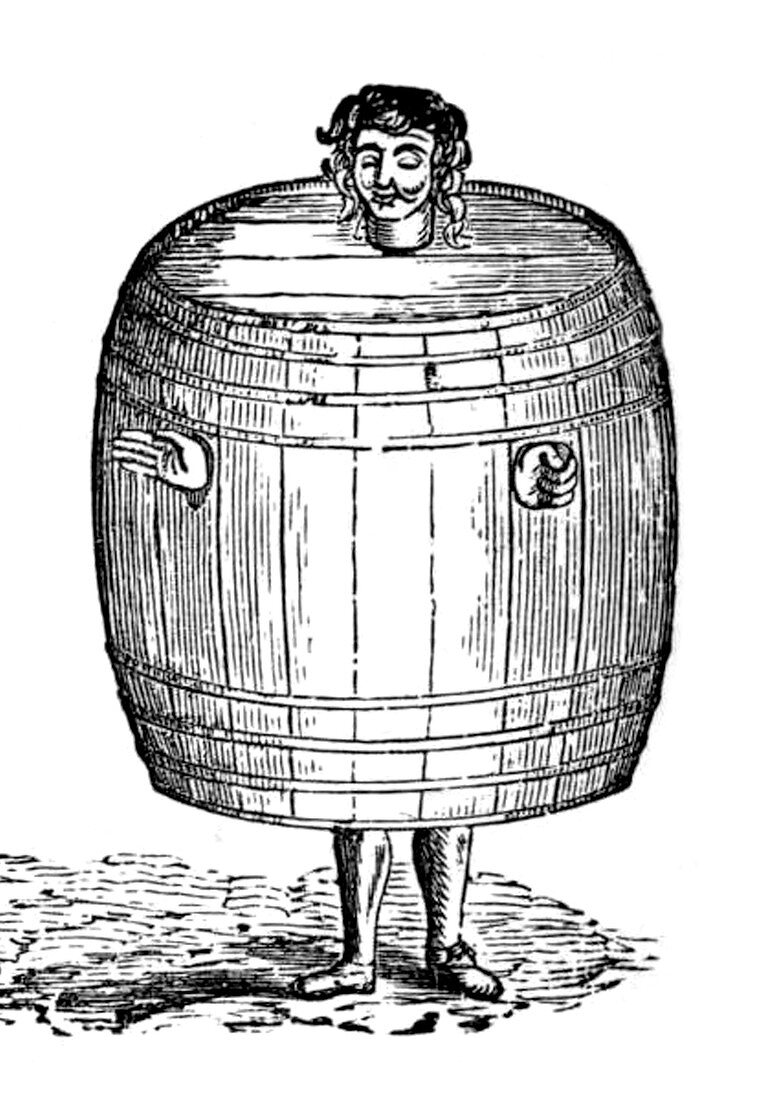 Drunkard's Cloak, Public Humiliation, 1500s
