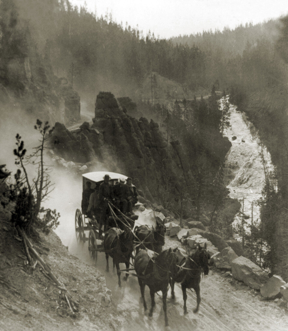 Stagecoach, Virginia Canyon Road, Yellowstone NP, 1905
