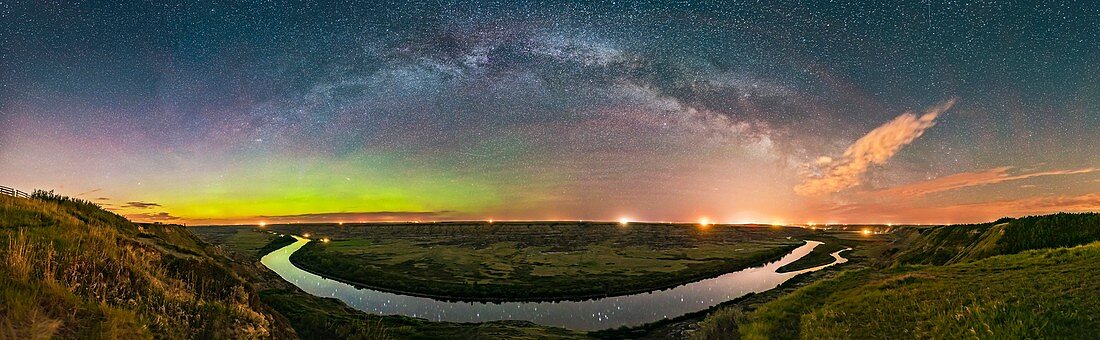 Milky Way over Red Deer River, Alberta, Canada