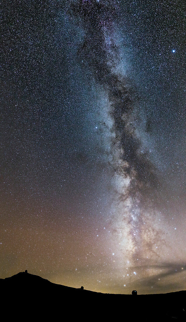 Milky Way over Canary Islands telescopes