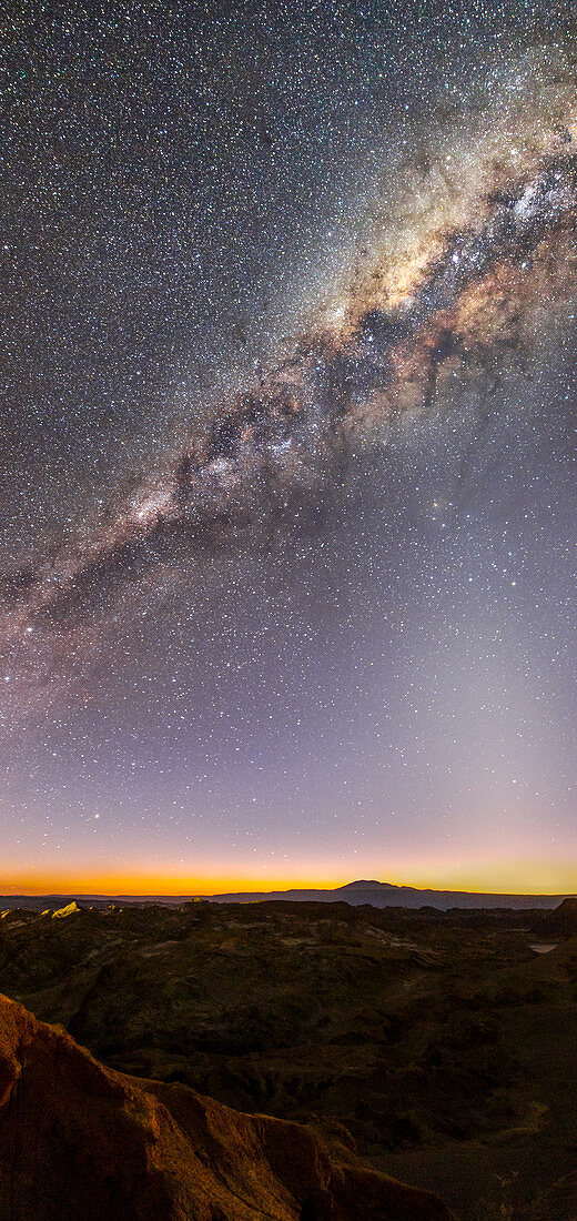 Milky Way and zodiacal light over Atacama Desert
