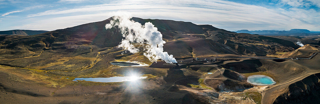 Geothermal area and power stations, Iceland