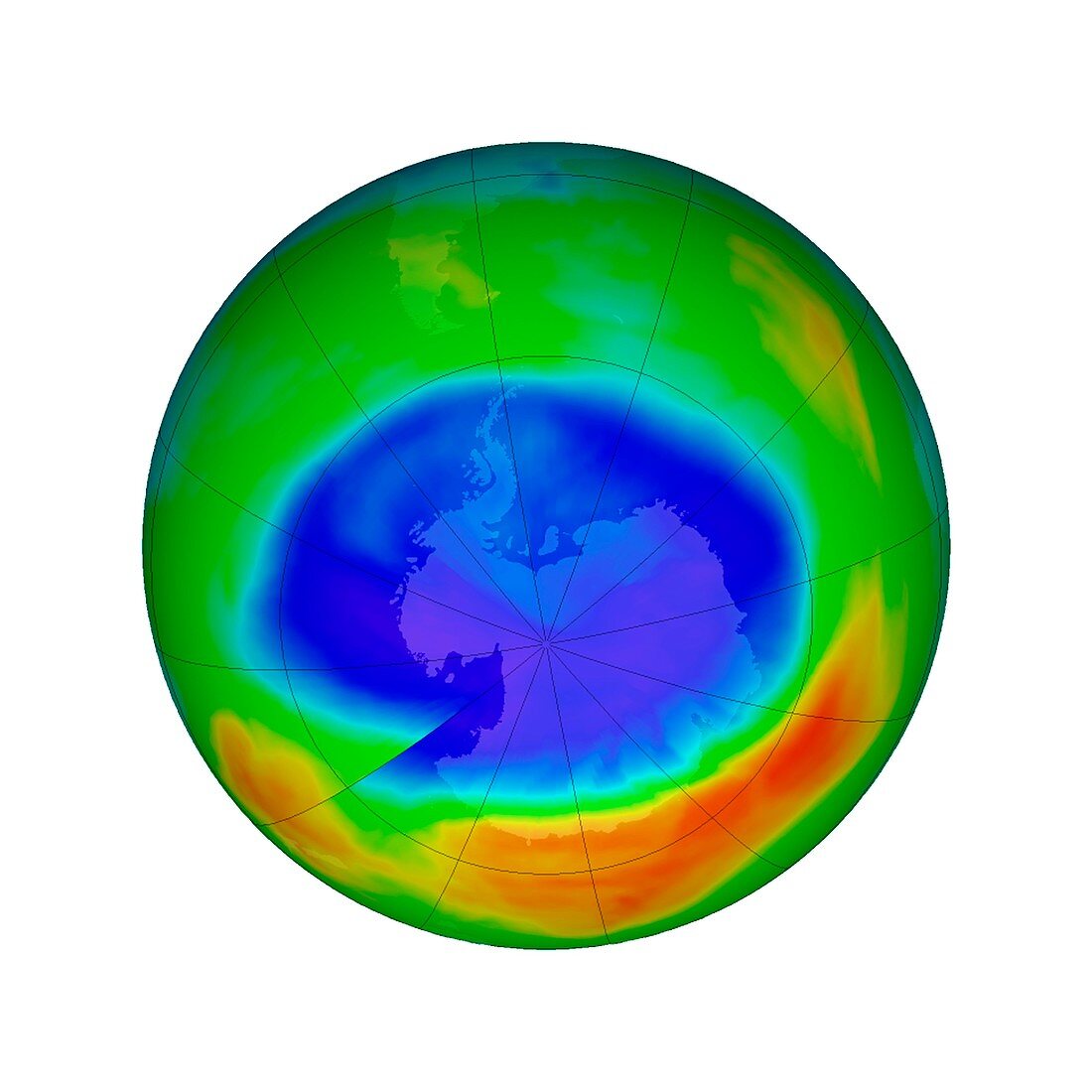 Antarctic ozone hole maximum, 2017
