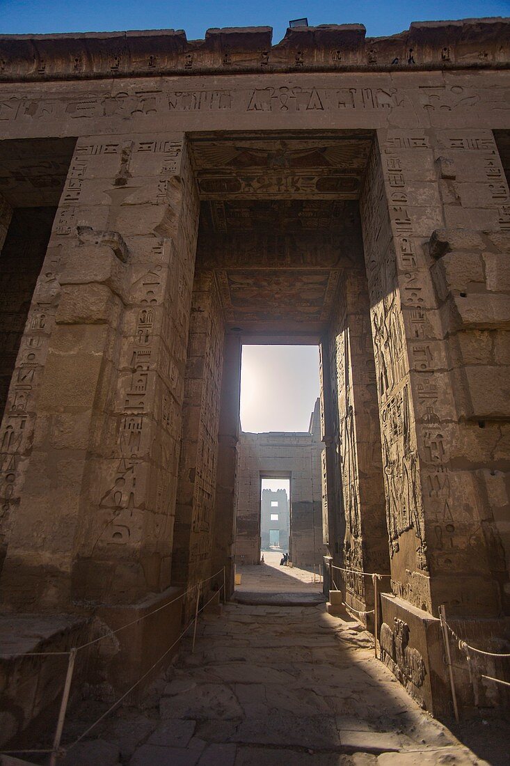 Egyptian mortuary temple at winter solstice