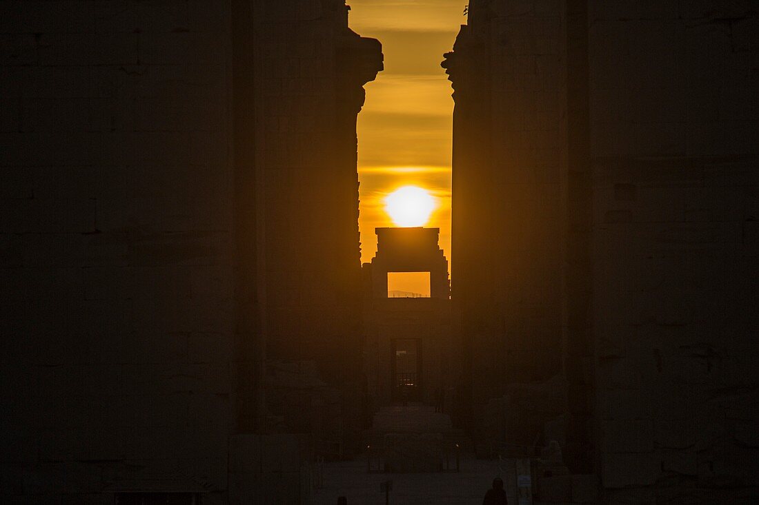 Solstice sunrise at Egyptian temple at Karnak