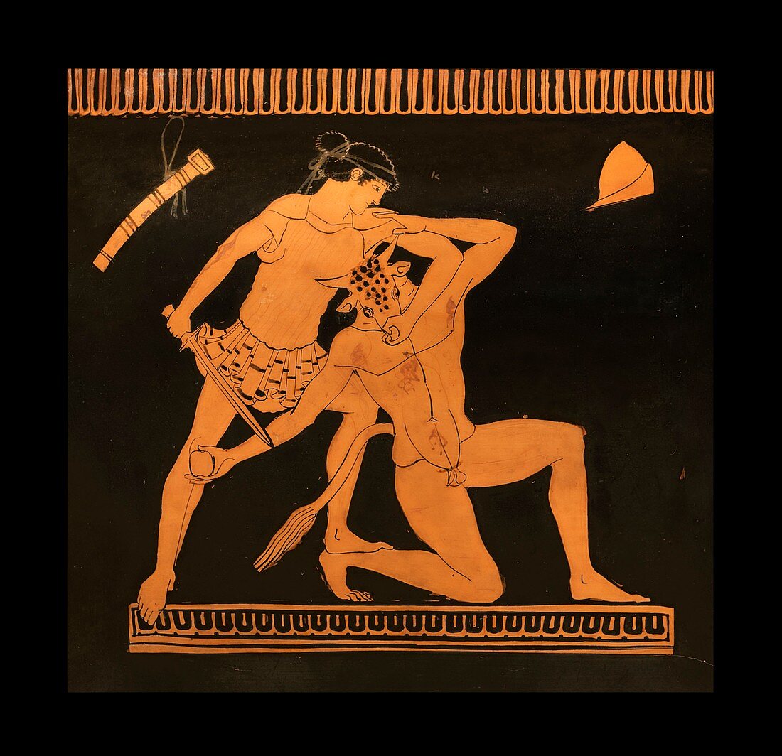 Theseus and Minotaur storage jar.