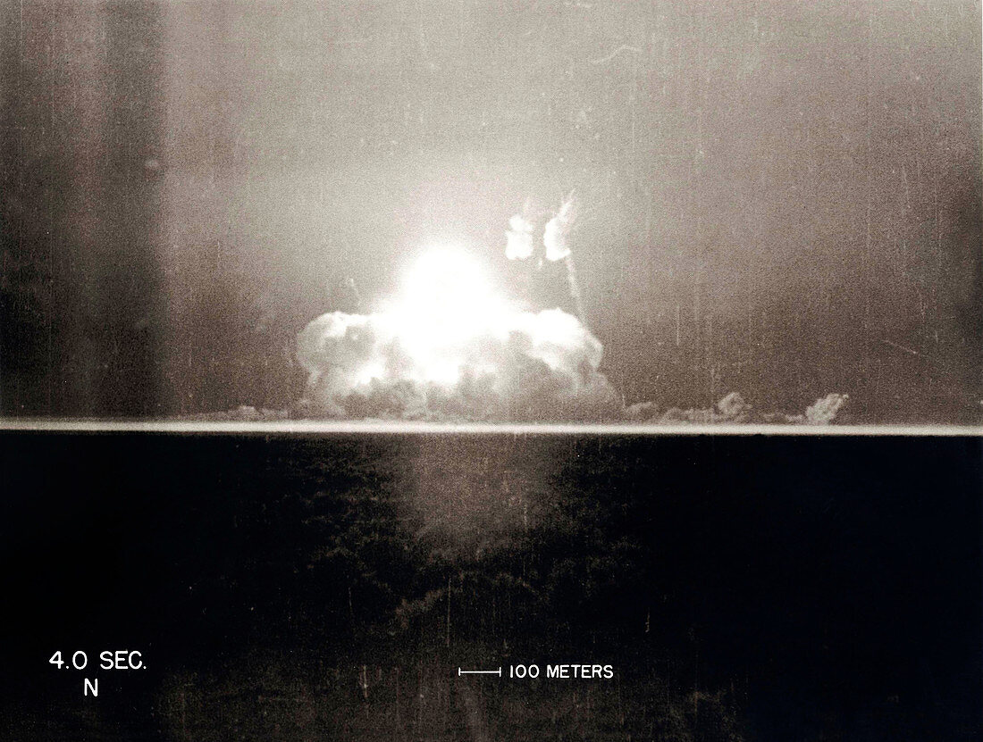 Trinity Test atom bomb 4 seconds after detonation, 1945