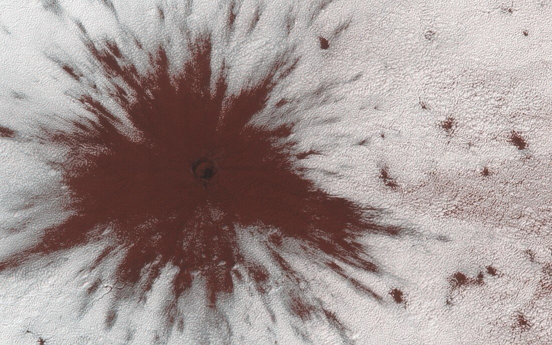 New impact crater on Mars, MRO image
