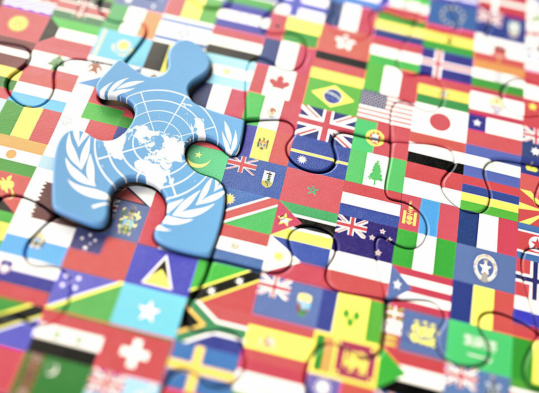 United Nations World Flags, illustration